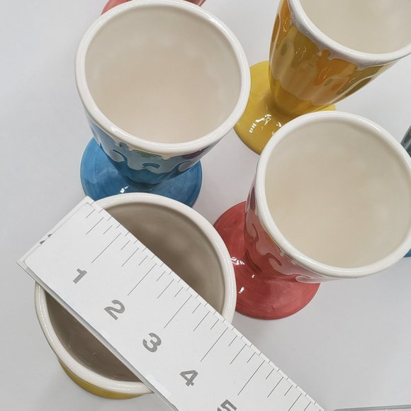 Pottery Barn Outlet Milkshake Ceramic Glass (6) & Spoons (6) - Picture 10 of 16